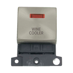 Click Scolmore MiniGrid 20A Double-Pole Ingot & Neon Wine Cooler Switch Satin Chrome - MD023SC-WC