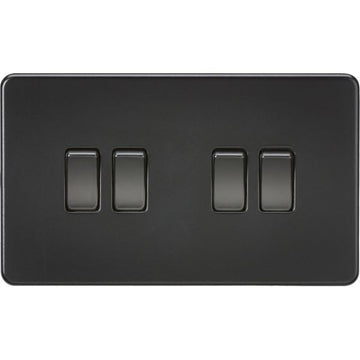 Knightsbridge Screwless 10AX 4G 2-Way Switch - Matt Black - SF4100MBB