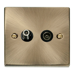 Click Scolmore Deco Isolated Co-Axial and Satellite Socket - VPAB157BK