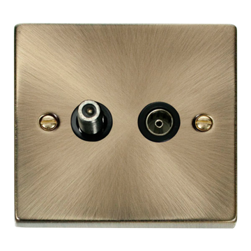 Click Scolmore Deco Isolated Co-Axial and Satellite Socket - VPAB157BK