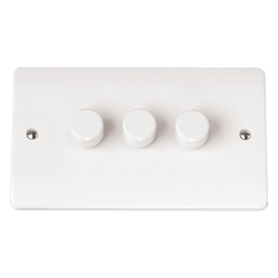 Click Scolmore Mode 13A 3 Gang 2 Way Dimmer Switches Polar White - CMA147