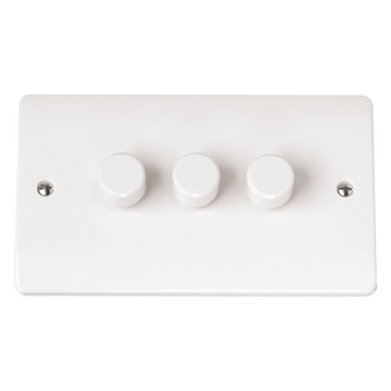 Click Scolmore Mode 13A 3 Gang 2 Way Dimmer Switches Polar White - CMA147