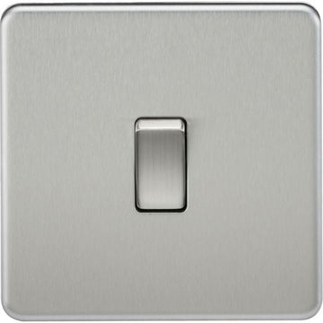 Knightsbridge Screwless 20A 1G DP Switch - Brushed Chrome - SF8341BC