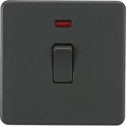 MLA Knightsbridge Screwless 20A 1G DP Switch With Neon Anthracite - SF8341NAT