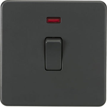 MLA Knightsbridge Screwless 20A 1G DP Switch With Neon Anthracite - SF8341NAT