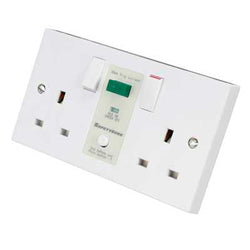 Greenbrook RCD SafetySure Twin Switch Socket Whiteite - M22SW