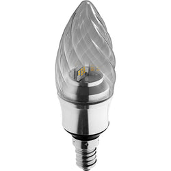 Kosnic 5.5W KTC LED E14/SES Twisted Candle Silver Warm White - KDIM5.5TWT/E14-SLV-N30