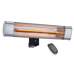 Devola Platinum 1.8kW Wall Mounted Patio Heater with Remote Control IP65 - Silver - DVPH18PWMSL