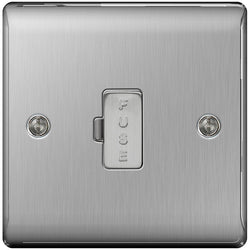 BG Nexus Metal Brushed Steel Unswitched 13A Fused Connection Unit - NBS54