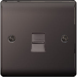 BG Nexus Metal Black Nickel Single Slave Telephone Socket - NBNBTS1