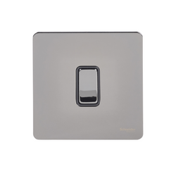 Schneider USFP 16A 1G 2W Retractive Switched Black Insert Black Nickel - GU1412RBBN