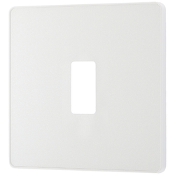 BG Evolve 1 Gang Grid Front Plate - Pearlescent White (White) - RPCDCL1W