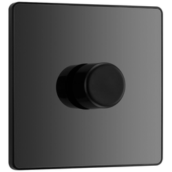 BG Evolve Black Chrome Trailing Edge LED 200W Single Dimmer Switch 2-Way Push On/Off - PCDBC81B