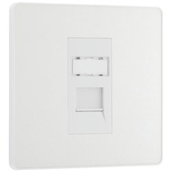 BG Evolve Pearl White Single RJ45 Cat 6 Data Outlet Ethernet Socket - PCDCLRJ451W