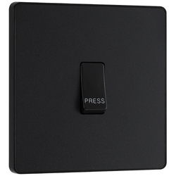 BG Evolve Matt Black Single Press Switch 10A - PCDMB14B