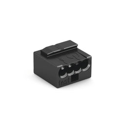 Wago Micro Push Wire Connector 4-Conductor Terminal Block Dark Grey - 243-204