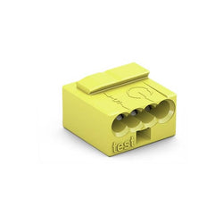 Wago Micro Push Wire Connector 4-Conductor Terminal Block Yellow - 243-504