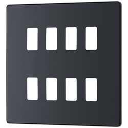 BG Evolve 8 Gang Grid Front Plate - Matt Grey (Black) - RPCDMG8B