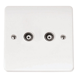 Click Scolmore Mode 45A Double Isolated Co-Axial Socket White - CMA159