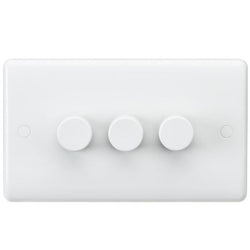 Knightsbridge Curved Edge 3G 40-400W Dimmer - White - CU2163