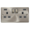Click Scolmore Deco Ingot 2 Gang 13A 2x USB-A 4.2A Switched Socket - VPSC580GY