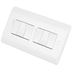 Click Scolmore Mode 10A 6 Gang 2 Way Light Switch Polar White - CMA105