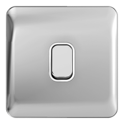 Schneider LSD 1G 20AX Double Pole Switch White Insert - Polished Chrome RT PK - GGBL2010WPCS