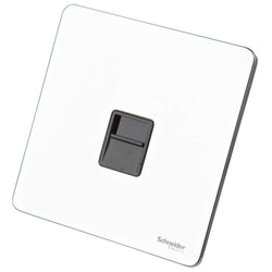 Schneider USFP Telephone Master Socket Black Insert Polished Chrome - GU7461BPC