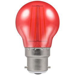 Crompton LED Filament Harlequin Round BC B22 4W - Red