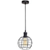 4Lite WiZ Connected SMART LED Decorative Single Black Pendant with Birdcage shape Cage and ST64 Amber Lamp WiFi - 4L1-7015
