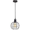 4Lite WiZ Connected SMART LED Decorative Single Black Pendant with Birdcage shape Cage and WiFi Smart Lamp - 4L1/7015