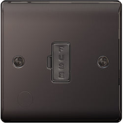 BG Nexus Metal Black Nickel Fused Spur with Cable Outlet 13A - NBN55