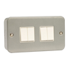 Click Scolmore Essentials Metal Clad 4 Gang 2 Way 10A Switch - CL019