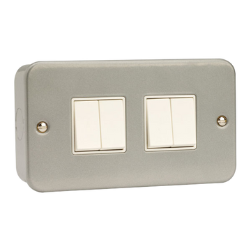 Click Scolmore Essentials Metal Clad 4 Gang 2 Way 10A Switch - CL019