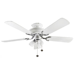 Fantasia Mayfair Combi 42inch. Ceiling Fan with White Blade & Light - White and Stainless Steel - 110009