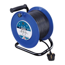 Masterplug 4 Socket 40M 13A Open Cable Reel - Blue - HDCC4013-4BL-MP
