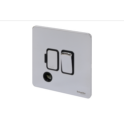 Schneider USFP 13A Switched FCU & Flex Outlet Black Insert - Polished Chrome - GU5413BPC