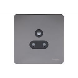 Schneider USFP 5A 1G Round Pin Unswitched Socket Black Insert Black Nickel - GU3480BBN