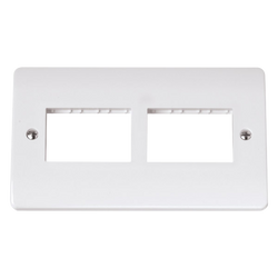 Click Scolmore MiniGrid 2 Gang Plate 6 Inline Aperture White - CMA426