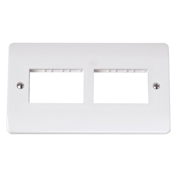 Click Scolmore MiniGrid 2 Gang Plate 6 Inline Aperture White - CMA426