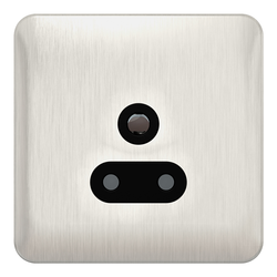 Schneider LSD 1G 5A Round Pin Unswitched Socket Black Insert Stainless Steel - GGBL3080BSS