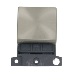 Click Scolmore MiniGrid 20A Double-Pole Switch Ingot Module Satin Chrome - MD022SC