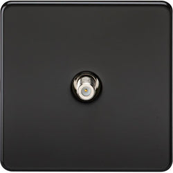 Knightsbridge Screwless 1G SAT TV Outlet (Non-Isolated) - Matt Black - SF0150MB