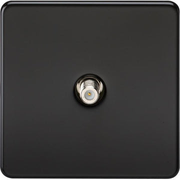 Knightsbridge Screwless 1G SAT TV Outlet (Non-Isolated) - Matt Black - SF0150MB