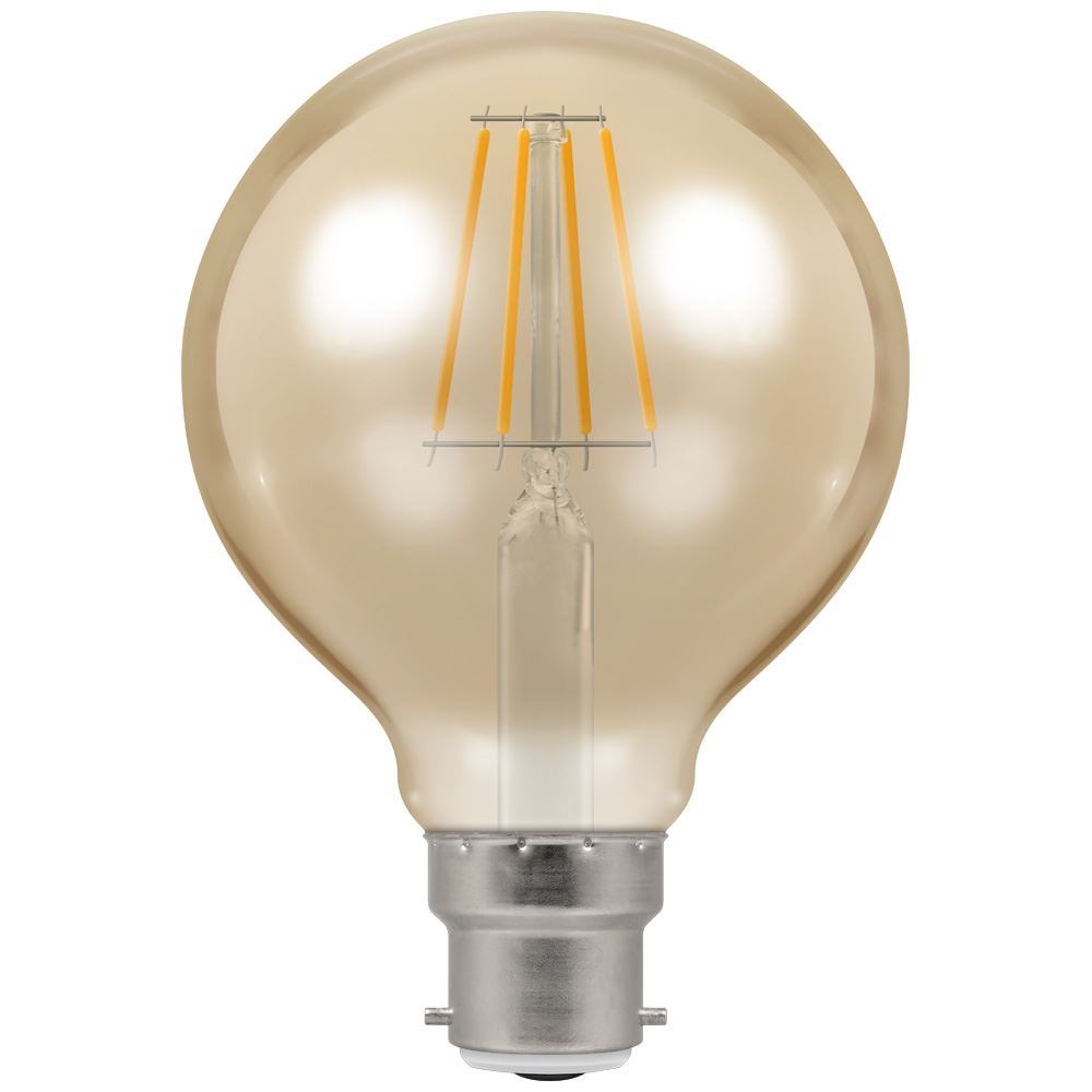 LED Globe G80 Filament Antique 5W Dimmable 2200K BC B22d CROM4269