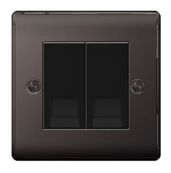 BG Nexus Metal Black Nickel Master Telephone Socket - NBNBTM2