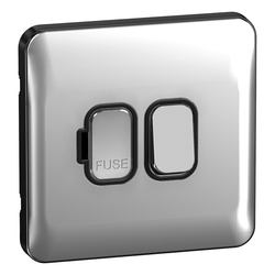 Schneider LSD 13A Double Pole Switched FCU Black Insert - Polished Chrome - GGBL5010BPC