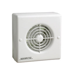 Manrose 4" Bathroom Fan With Automatic Shutters, Humidity & Pullcord 100mm - XF100AHP