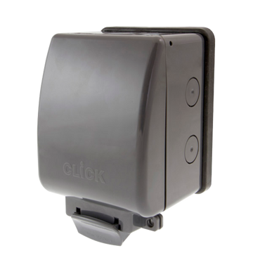 Click Scolmore Aquip Weatherproof Switched Single Plug Socket 13A 1 Gang IP66 - OA035AG