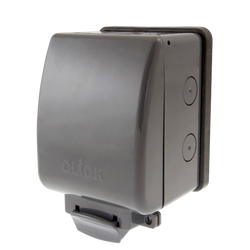 Click Scolmore Aquip Weatherproof Switched Single Plug Socket 13A 1 Gang IP66 - OA035AG